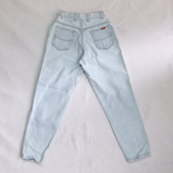 Vintage 80's bonjour Light Wash Denim Blue Jeans 7 / 8 Petite High Rise 5-Pocket - Picture 6 of 7